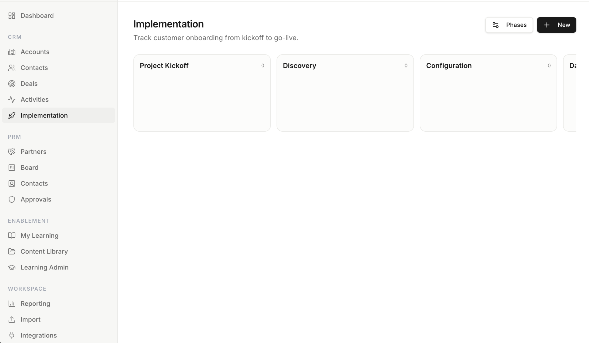 CRM dashboard